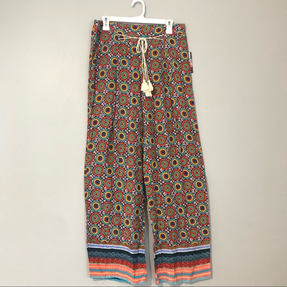 Bepop Multicolor Mandala Print Palazzo Pants Q - Picture 1 of 7
